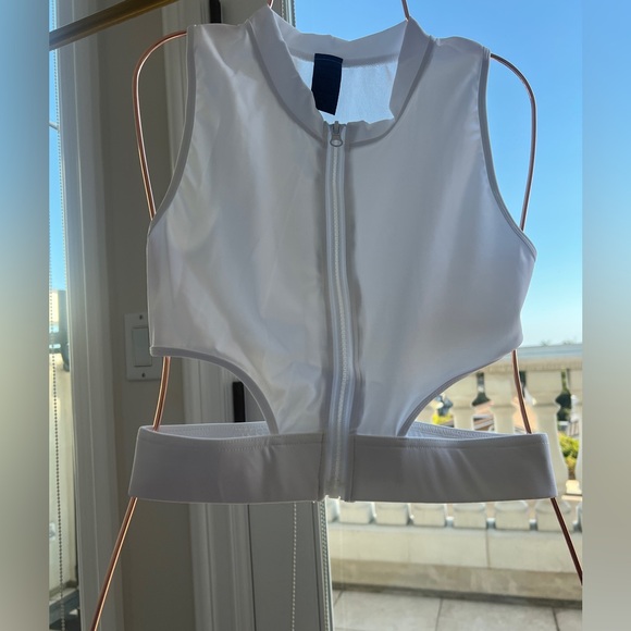 Tops - White sports bra.